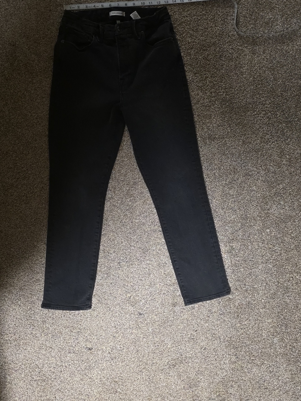 Good American Straight Leg Black Jeans